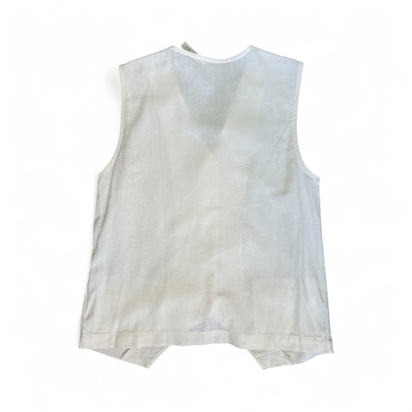 Linen Blend Matching Vest Top And High Waisted Pants Set in Cream size Small - Picture 6 of 9